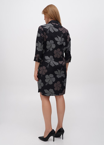 Черное кэжуал платье рубашка Sassofono с цветочным принтом