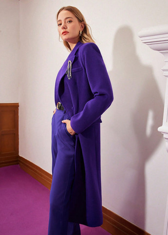 Індиго демісезонне Пальто двобортне SHEIN