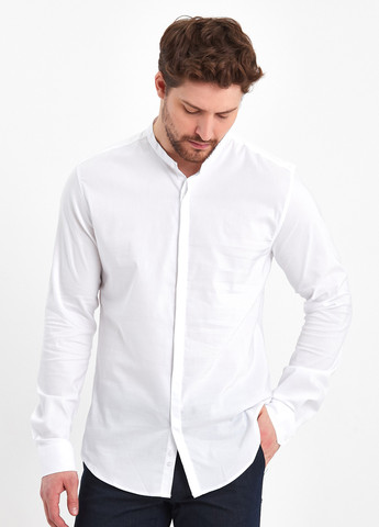 Белая кэжуал, классическая рубашка однотонная Trend Collection