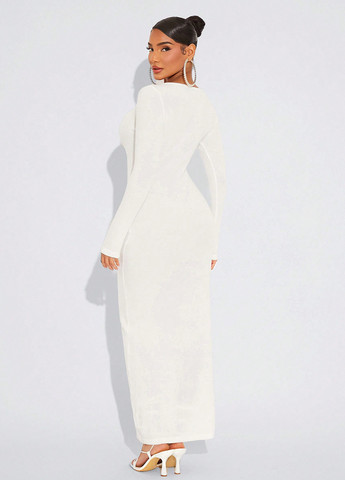 Білий кежуал сукня силуетна SHEIN однотонна