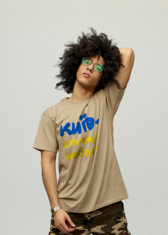 Хаки (оливковая) футболка мужская basic YAPPI