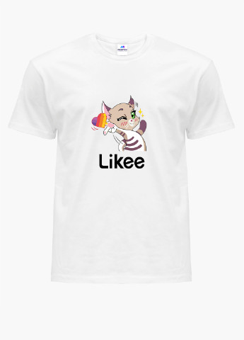 Біла демісезонна футболка дитяча лайк котик (likee cat) білий (9224-1032) 164 см MobiPrint