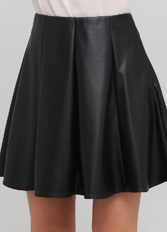 Черная кэжуал однотонная юбка Sateen клешированная