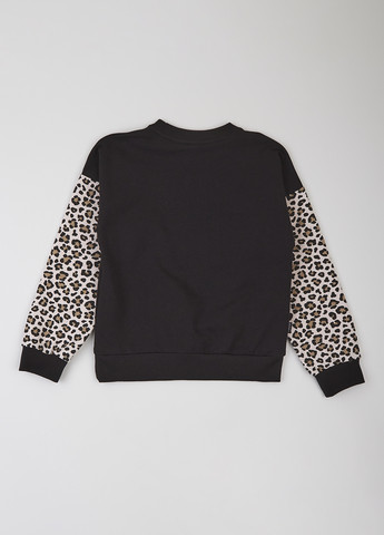 dexter's світшот леопардовий чорний кежуал бавовна, двунитка