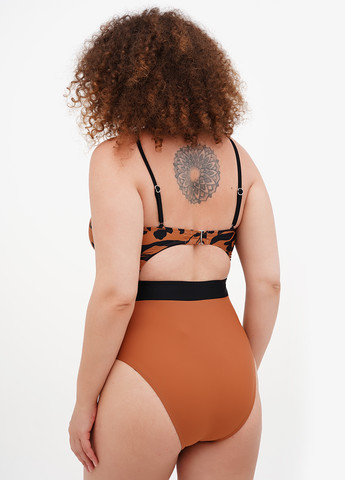 Коричневий літній купальник суцільний, халтер CUPSHE