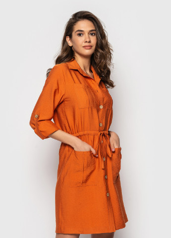 Оранжевое кэжуал платье "сафари" рубашка German Volf однотонное