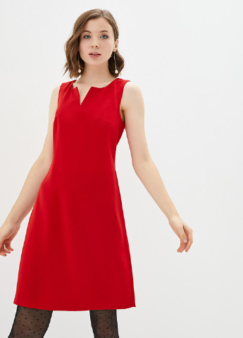 Красное кэжуал платье Gingier однотонное