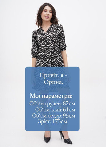 Чорна кежуал сукня кльош Even&Odd з квітковим принтом