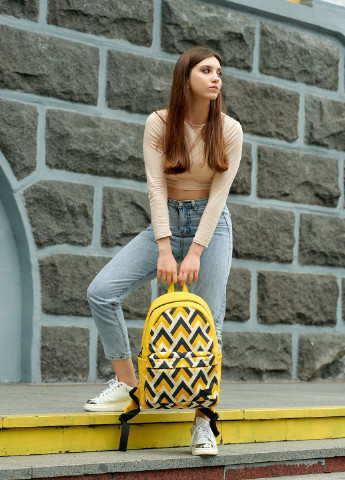 Жіночий рюкзак Zard Жовтий з орнаментом Sambag (256500358)