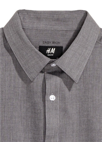 Серая кэжуал рубашка меланж H&M