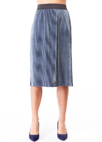 Серо-синяя кэжуал однотонная юбка Junarose плиссе