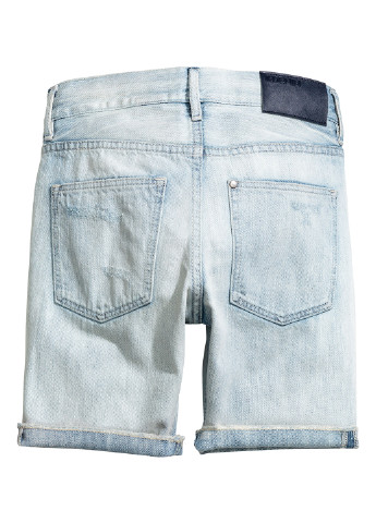 Шорты H&M однотонные светло-голубые джинсовые