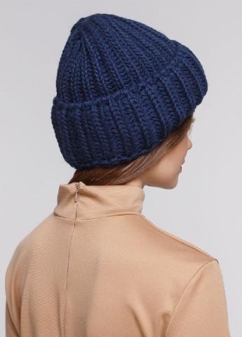 Тепла зимова вовняна жіноча шапка з відворотом на флісовій підкладці 550008 DeMari софа (237864248)