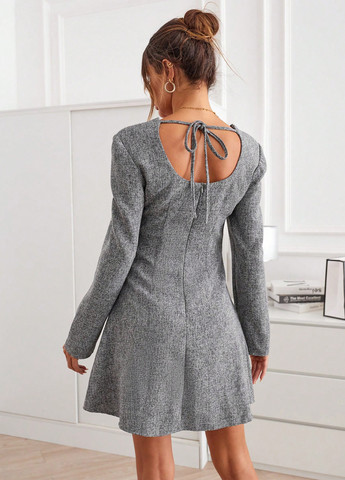 Сіра ділова, кежуал сукня а-силует SHEIN меланжева