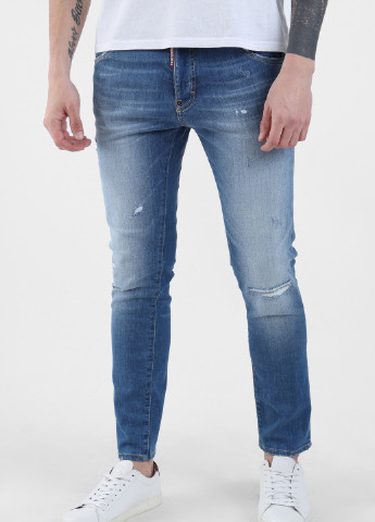 Сині джинси з потертостями Dsquared2 (251240653)