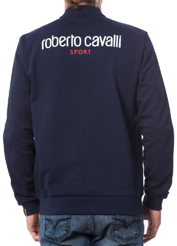 Темно-синій демісезонний Бомбер Roberto Cavalli
