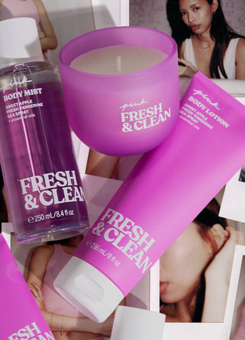 Набор Fresh & Clean (мист, лосьон, свеча), 670 мл. Victoria's Secret (343081709)