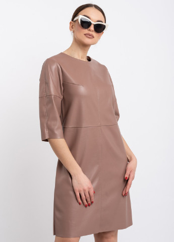 Бежевое кэжуал платье Ри Мари однотонное