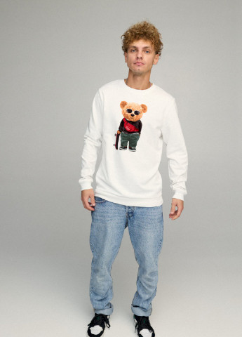 Белый свитшот мужской basic /no flis/ YAPPI рисунок (251791316)