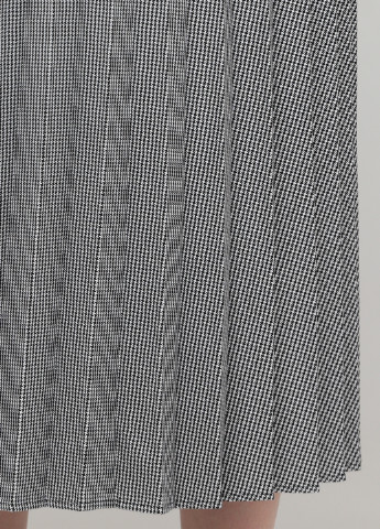 Черно-белая кэжуал с узором гусиная лапка юбка Peter Hahn а-силуэта (трапеция), плиссе