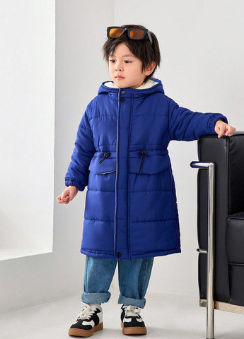 Темно-синя зимня куртка куртка-пальто SHEIN