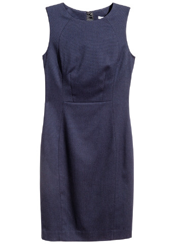 Темно-синее коктейльное платье футляр H&M однотонное
