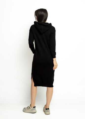 Черное спортивное платье платье-худи Time of Style однотонное