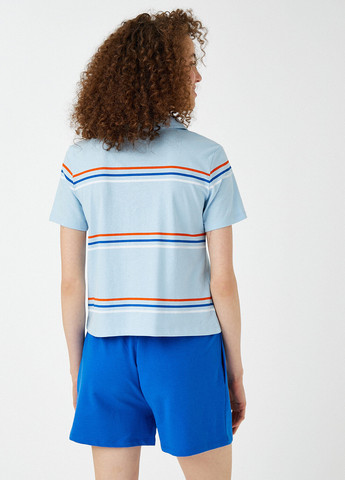 Светло-голубой женская футболка-футболка KOTON в полоску
