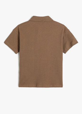 Светло-коричневая кэжуал рубашка однотонная KOTON