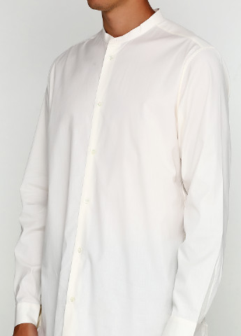 Молочная кэжуал рубашка однотонная Cos с длинным рукавом