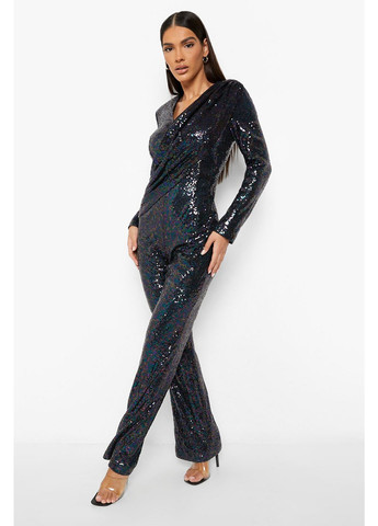 Комбінезон Boohoo комбінезон-брюки однотонний комбінований святковий, вечірній поліестер