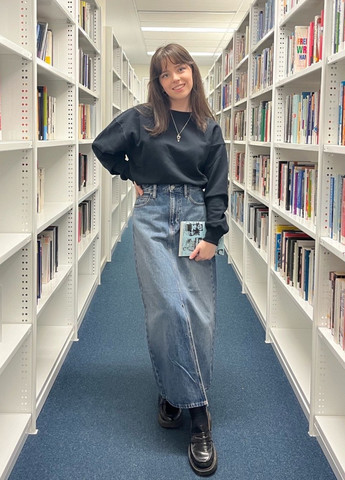 Синяя джинсовая варенка юбка Uniqlo