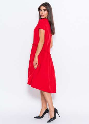 Красное кэжуал платье клеш Issa однотонное