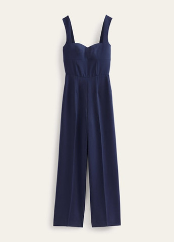 Комбінезон Boden комбінезон-брюки однотонний темно-синій діловий, кежуал поліестер