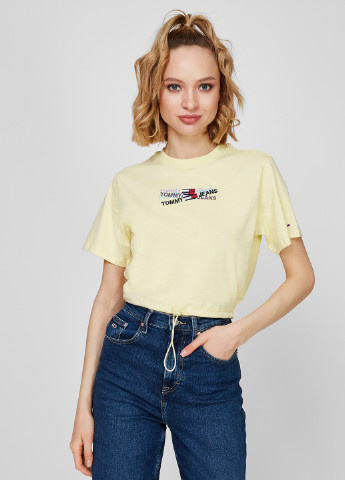 Светло-желтая летняя футболка Tommy Jeans
