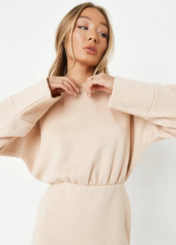Светло-бежевое кэжуал платье Missguided однотонное