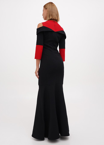 Чорна кежуал, коктейльна сукня кльош Sassofono Club однотонна