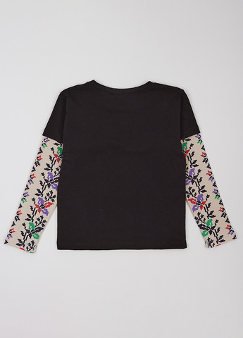 Черный демисезонный кэжуал лонгслив dexter's с орнаментом