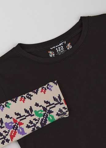 Черный демисезонный кэжуал лонгслив dexter's с орнаментом