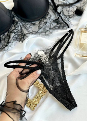 Черный демисезонный комплект (бюстгальтер, трусики) NOVA VEGA