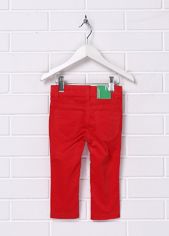 Красные кэжуал демисезонные прямые брюки United Colors of Benetton