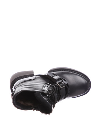 Зимние ботинки Deenoor лаковые, со шнуровкой, с пряжкой, с мехом, с тиснением