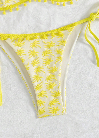 Жовтий літній купальник (ліф, трусики) роздільний, бікіні SHEIN