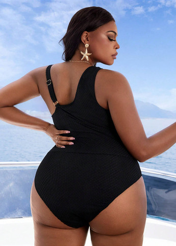 Чорний демісезонний купальник суцільний SHEIN