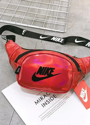 Бананка голографічна 699/15 чоловіча жіноча поясна сумка найк червона Nike (252986713)