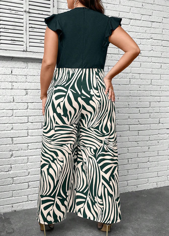 Комбінезон SHEIN комбінезон-брюки зебра чорно-білий кежуал поліестер