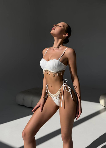 Білий літній роздільний купальник (ліф, трусики) балконет, роздільний NOVA VEGA
