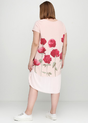 Пудровое кэжуал платье Moda Italia с цветочным принтом