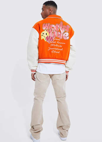 Бежевые демисезонные буткат фит джинсы Boohoo