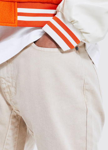 Бежевые демисезонные буткат фит джинсы Boohoo